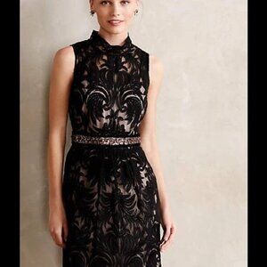 Anthropologie Overture Tulle Sheath Dress by Yoana Baraschi Black  Size 12 Party